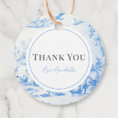 Blauw Frans Land Boerderij Dier Jongen Baby shower Bedankjes Labels (Achterkant)