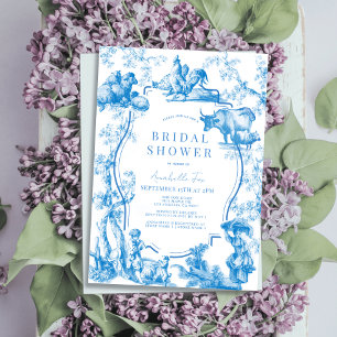 Blauw Frans Land Boerderij Dier Vrijgezellenfeest Kaart