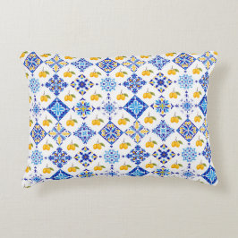 Blauw Frans land lemone patroon  Accent Kussen