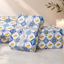 Blauw Frans land lemone patroon 