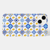 Blauw Frans land lemone patroon Case-Mate iPhone Case (Achterkant (horizontaal))