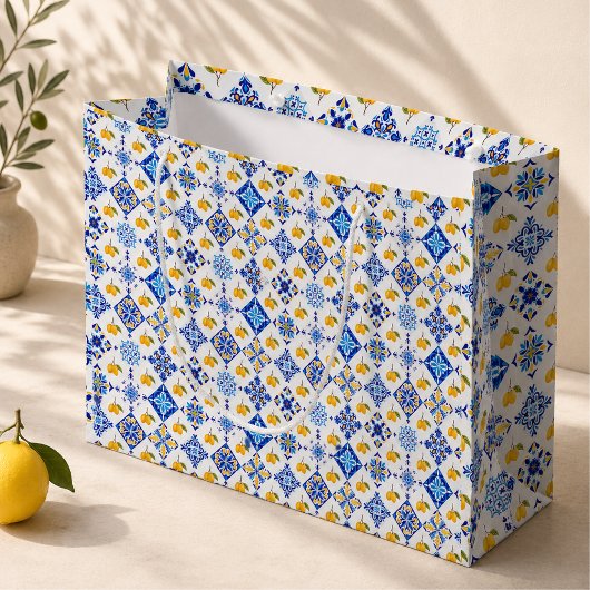 Blauw Frans land lemone patroon Groot Cadeauzakje