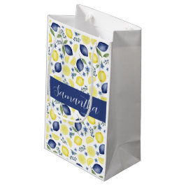Blauw Frans land lemone patroon monogram naam Klein Cadeauzakje