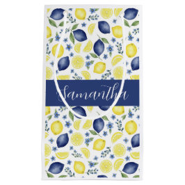 Blauw Frans land lemone patroon monogram naam Klein Cadeauzakje