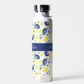 Blauw Frans land lemone patroon naam Waterfles (Links)