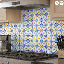 Blauw Frans land lemone patroon 