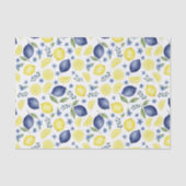 Blauw Frans land lemone patroon Tissuepapier (Voorkant)