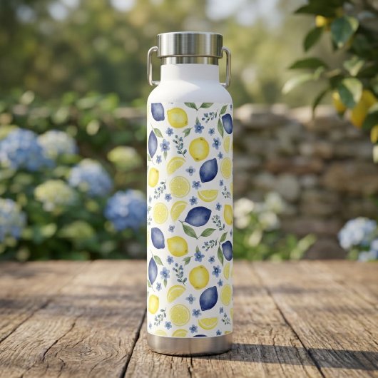 Blauw Frans land lemone patroon Waterfles