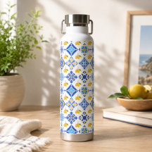 Blauw Frans land lemone patroon 