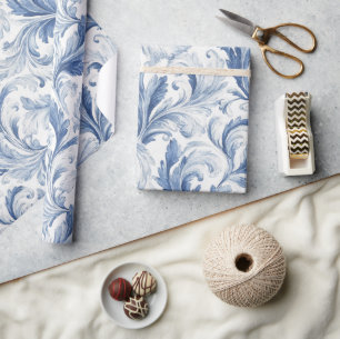 Blauw Frans land toilepatroon Cadeaupapier