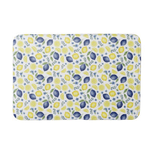 Blauw Frans Landelijk Citroenpatroon Badmat