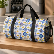 Blauw Frans landelijk citroenpatroon 