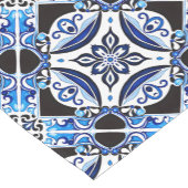 Blauw Frans Mediterraan Tegel vrijgezellenfeest fe Korte Tafelloper (Hoek)