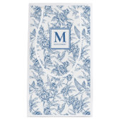 Blauw Frans Monogram Toile Klein Cadeauzakje (Voorkant)