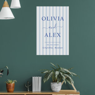 Blauw Frans Persoonlijk Huwelijk Poster