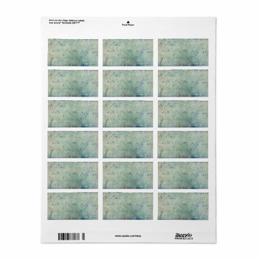  blauw Frans Script Parchment Paper Etiket (Full Sheet)