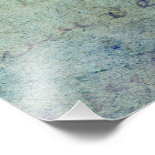blauw Frans Script Parchment Paper Foto Afdruk (Hoek)