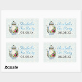 Blauw Frans Tea Party Favor Stickers (Vel)