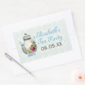 Blauw Frans Tea Party Favor Stickers (Envelop)