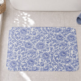 Blauw Frans Toile Bloemmotief Badmat