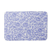 Blauw Frans Toile Bloemmotief Badmat (Voorkant)