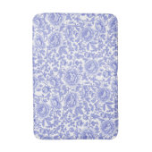 Blauw Frans Toile Bloemmotief Badmat (Voorkant Verticaal)
