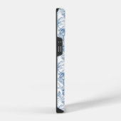 Blauw Frans Toile iPhone Hoesje (Rechterkant)