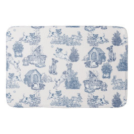 Blauw Frans Toile Jack Russell Patroon Badmat