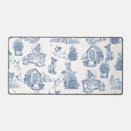Blauw Frans Toile Jack Russell-werkruimte Bureaumat