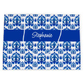 Blauw Frans Toile Patronennaam Groot Cadeauzakje (Voorkant)