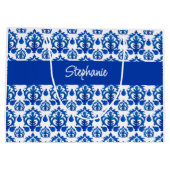 Blauw Frans Toile Patronennaam Groot Cadeauzakje (Achterkant)