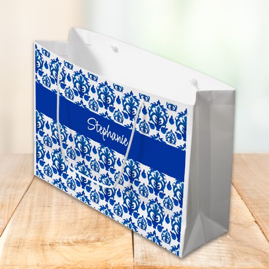 Blauw Frans Toile Patronennaam Groot Cadeauzakje