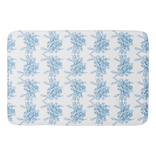 Blauw Frans Toile patroon Badmat (Voorkant)