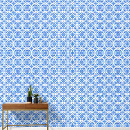 Blauw Frans Toile patroon Behang