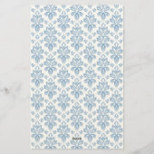 Blauw Frans Toile patroon Briefpapier (Achterkant)