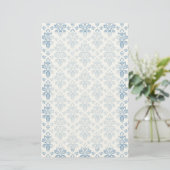 Blauw Frans Toile patroon Briefpapier (Staand voorkant)