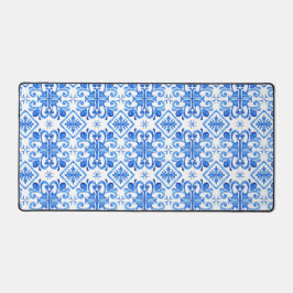 Blauw Frans Toile patroon Bureaumat