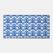 Blauw Frans Toile Patroon Bureaumat (Voorkant)