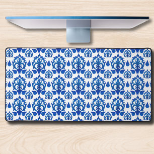 Blauw Frans Toile Patroon Bureaumat