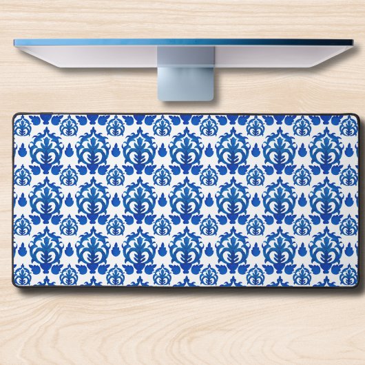 Blauw Frans Toile Patroon Bureaumat