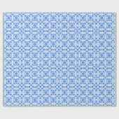 Blauw Frans Toile patroon Cadeaupapier (Vlak)