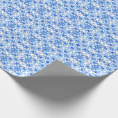 Blauw Frans Toile patroon Cadeaupapier (Hoek)