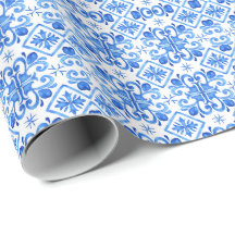 Blauw Frans Toile patroon