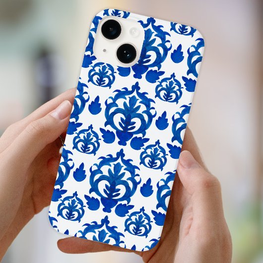 Blauw Frans Toile Patroon Case-Mate iPhone Case