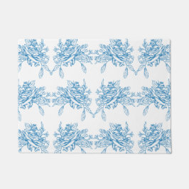 Blauw Frans Toile patroon Deurmat