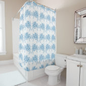 Blauw Frans Toile patroon Douchegordijn (In situ)