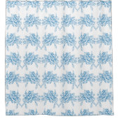 Blauw Frans Toile patroon Douchegordijn (Voorkant)