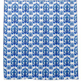 Blauw Frans Toile Patroon Douchegordijn (Voorkant)