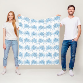 Blauw Frans Toile-patroon Fleece Deken