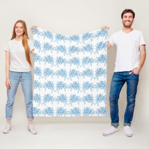 Blauw Frans Toile-patroon Fleece Deken